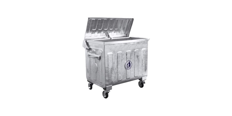 1100 lt metal galvaniz çöp konteynerı